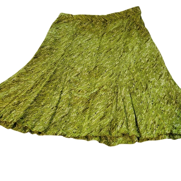 Womans Green & Black Skruncy Stretchy Swing Mini Skirt M - Picture 5 of 5